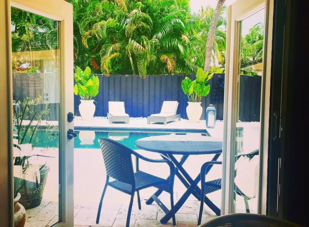 Pool View from Bedroom at 2107 Wightman Drive, Wellington