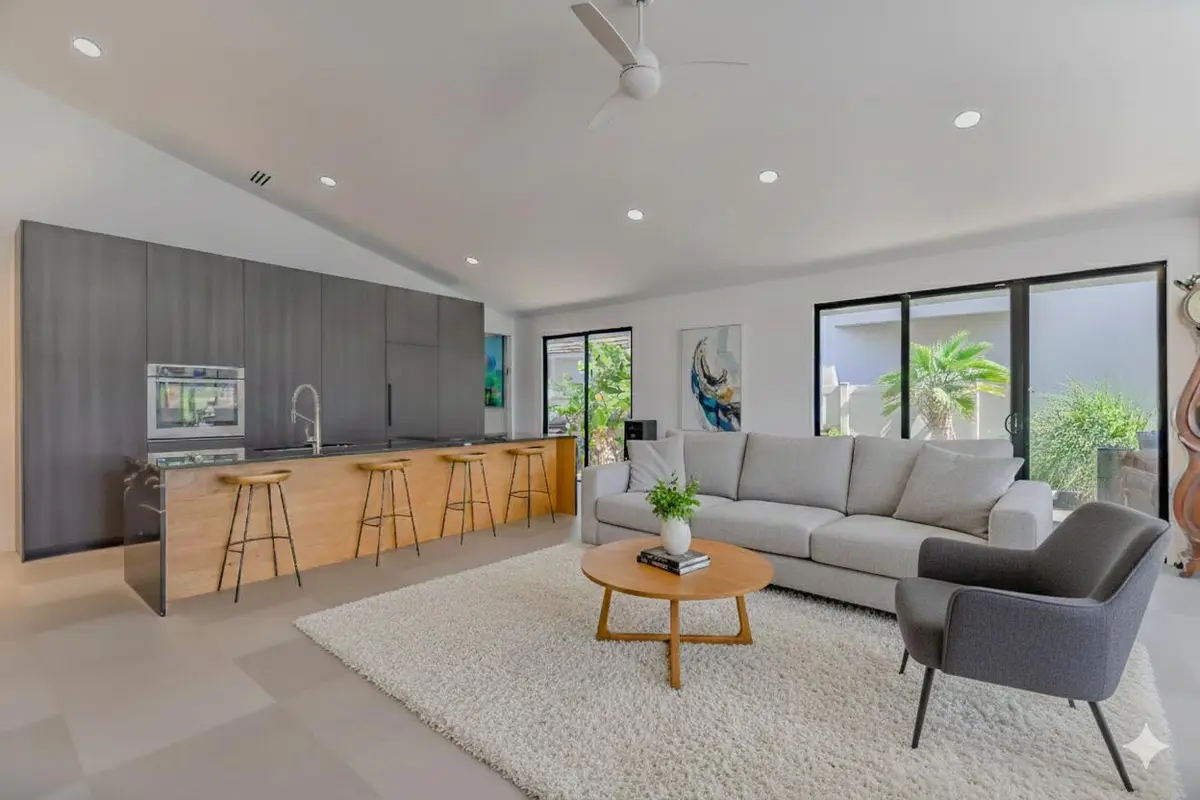 Virtually Staged Living/Kitchen at 12836 Touchstone Place, Palm Beach Gardens