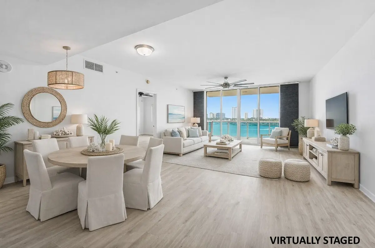 Virtually Staged Living Area at 2640 Lake Shore Drive 614, Riviera Beach