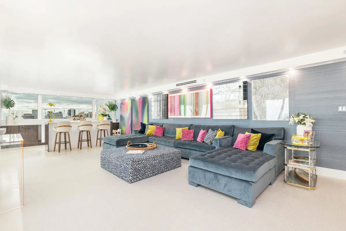 Living Room at 400 N Flagler Drive Ph C6, West Palm Beach