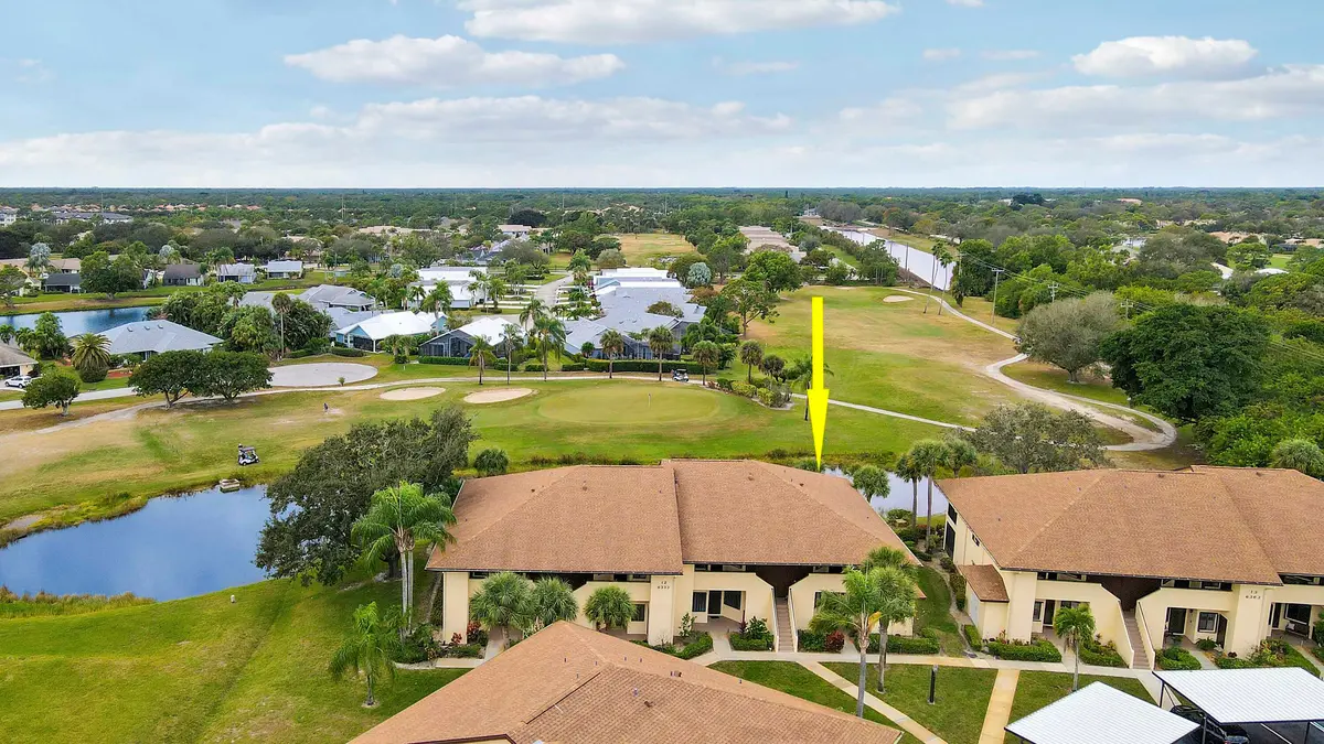 Williamsburg 204 aerial golf views at 6333 SE Williamsburg Drive 204, Hobe Sound