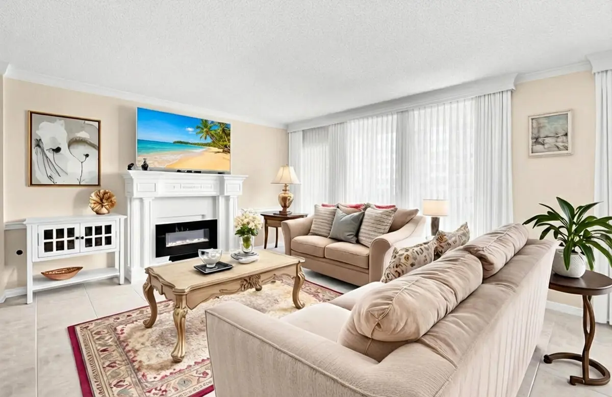 1. Living Room 2 at 3460 S Ocean Boulevard 314, Palm Beach