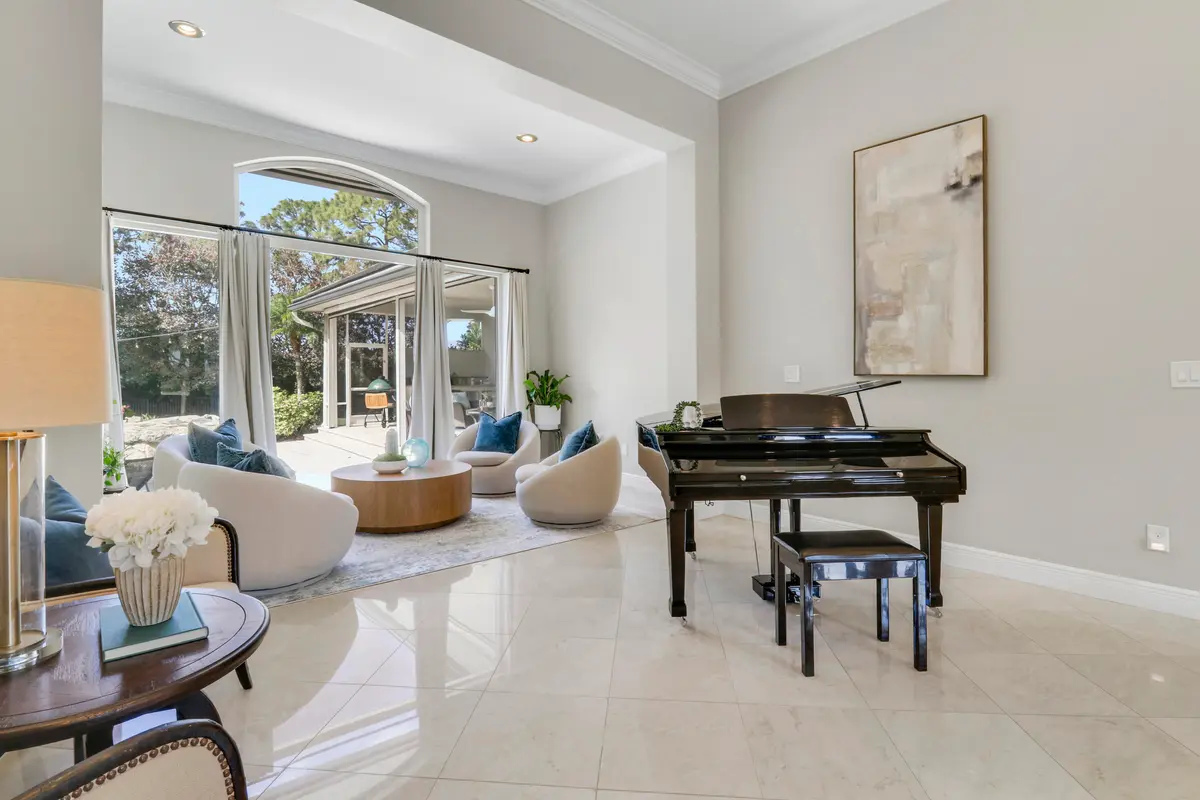 Living Room Facing Backyard at 18512 SE Old Trail Drive, Jupiter