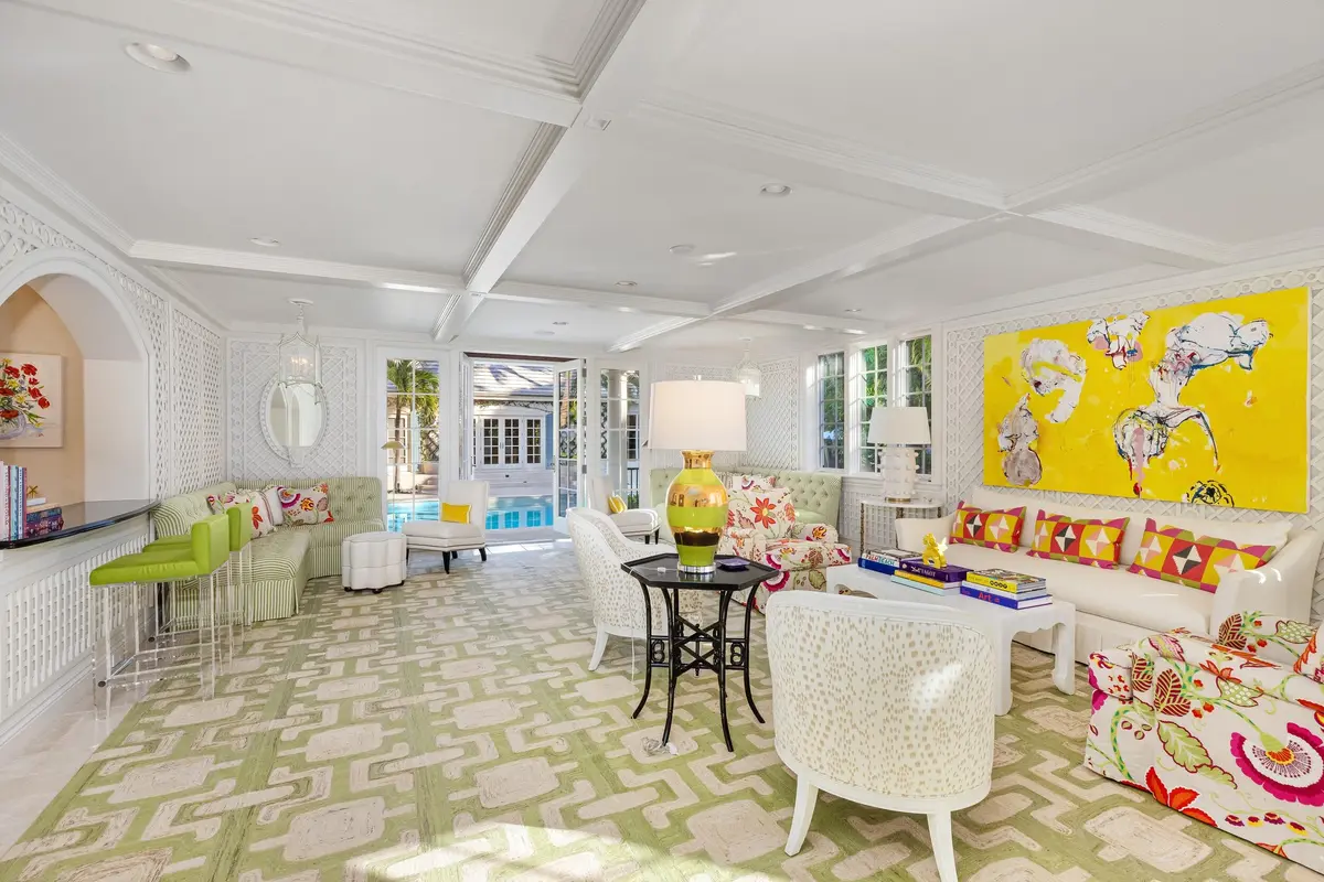Living Room at 9 Via Vizcaya, Palm Beach