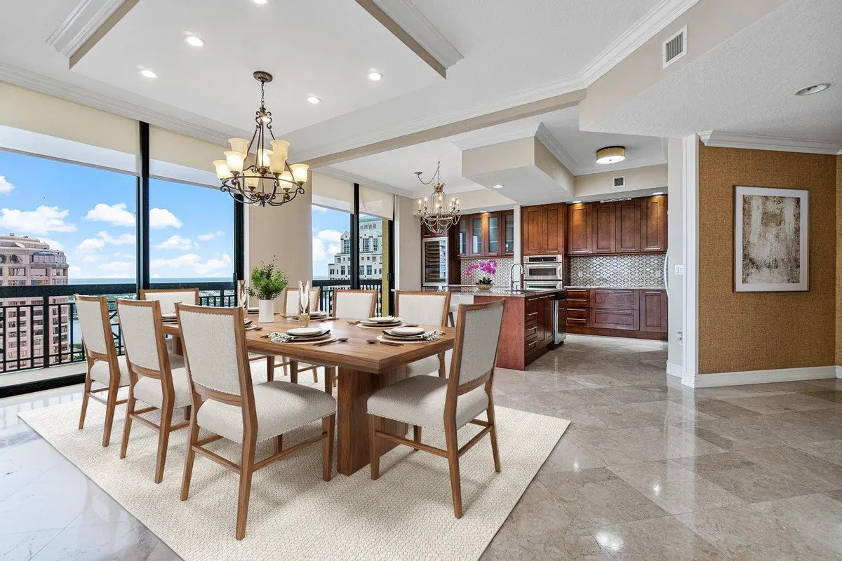 Dining Room Staged Small for Web Usage at 701 S Olive Avenue 1712, West Palm Beach