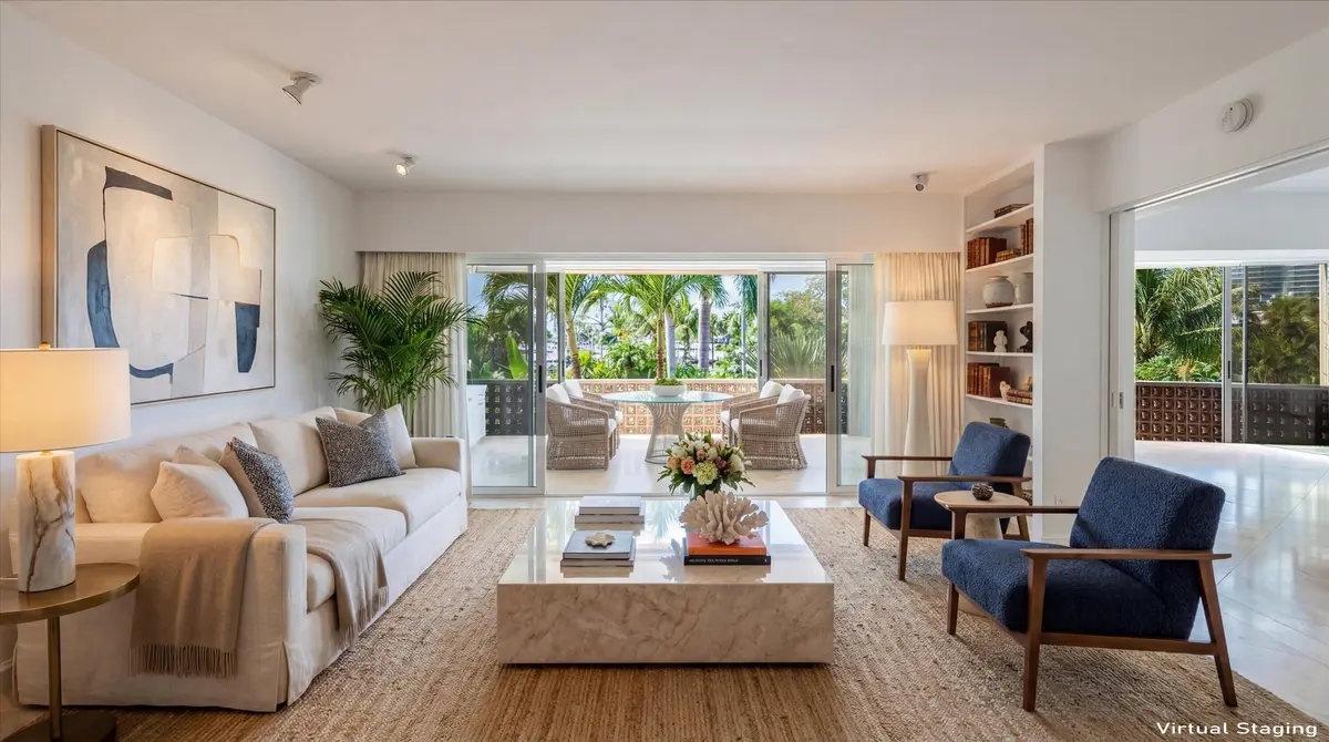 Virtually Staged Bedroom/Den at 369 S Lake Drive 2e, Palm Beach