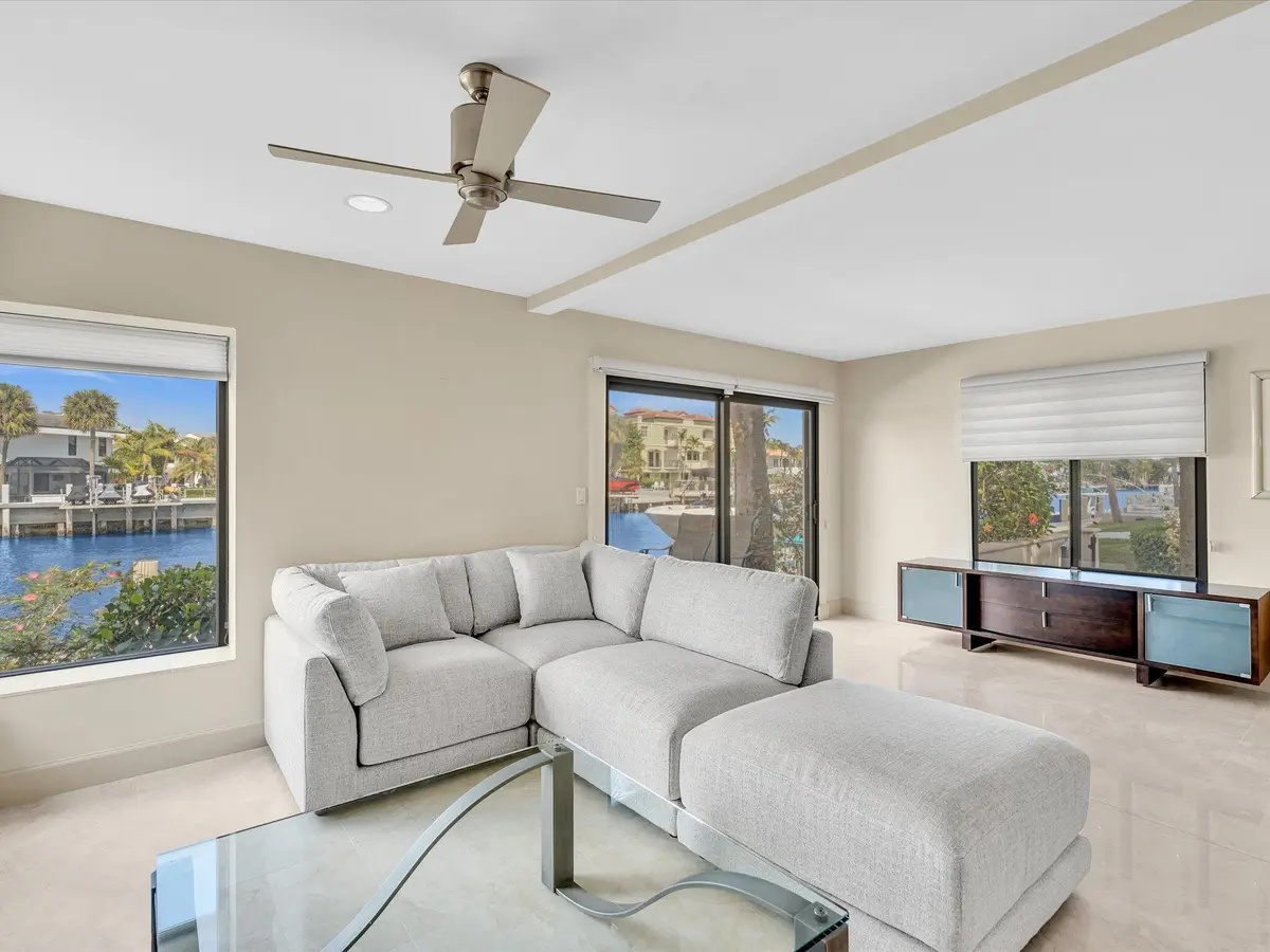 Living Room – Water Views at 1005 Russell Drive 1, Highland Beach