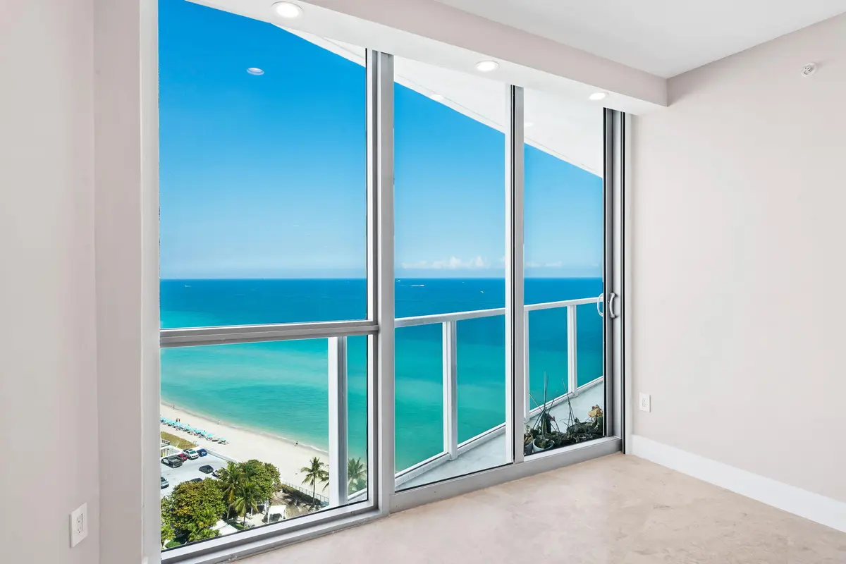Primary Bedroom View at 3101 S Ocean Drive 1807, Hollywood