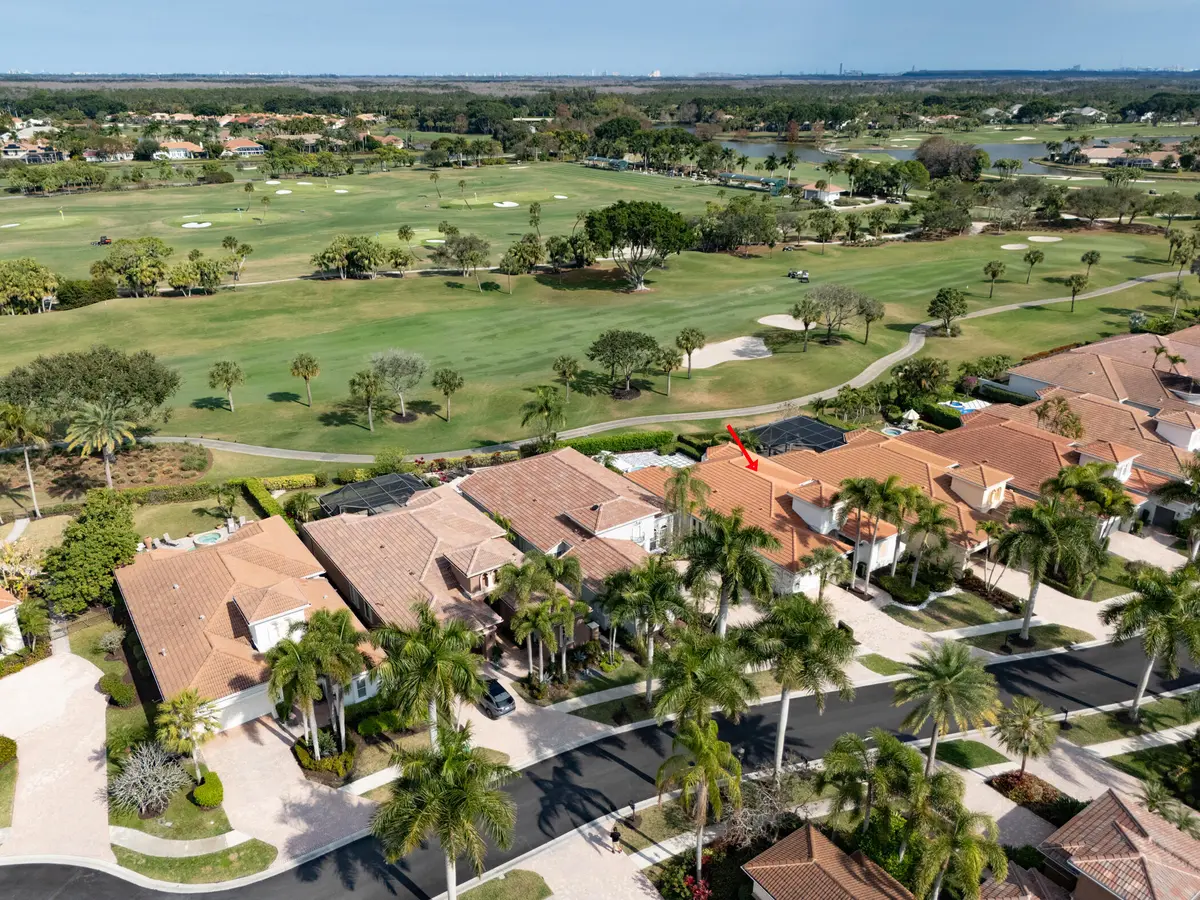 Front Aerial w/ Golf Course View at 7988 Via Villagio, West Palm Beach