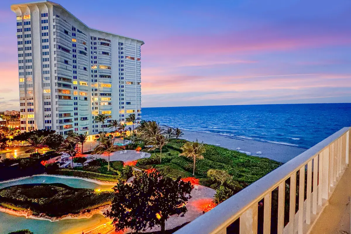Twilight View from Balcony at 550 S Ocean Boulevard 703, Boca Raton