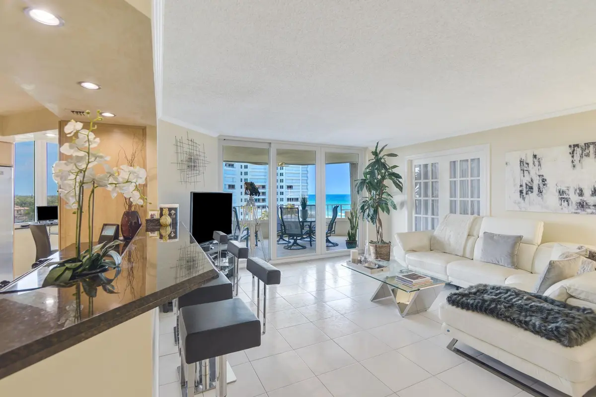 Living Room at 550 S Ocean Boulevard 703, Boca Raton