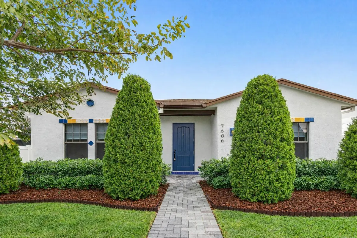 Front Home Elevation & Entrance at 7606 S Olive Avenue, West Palm Beach