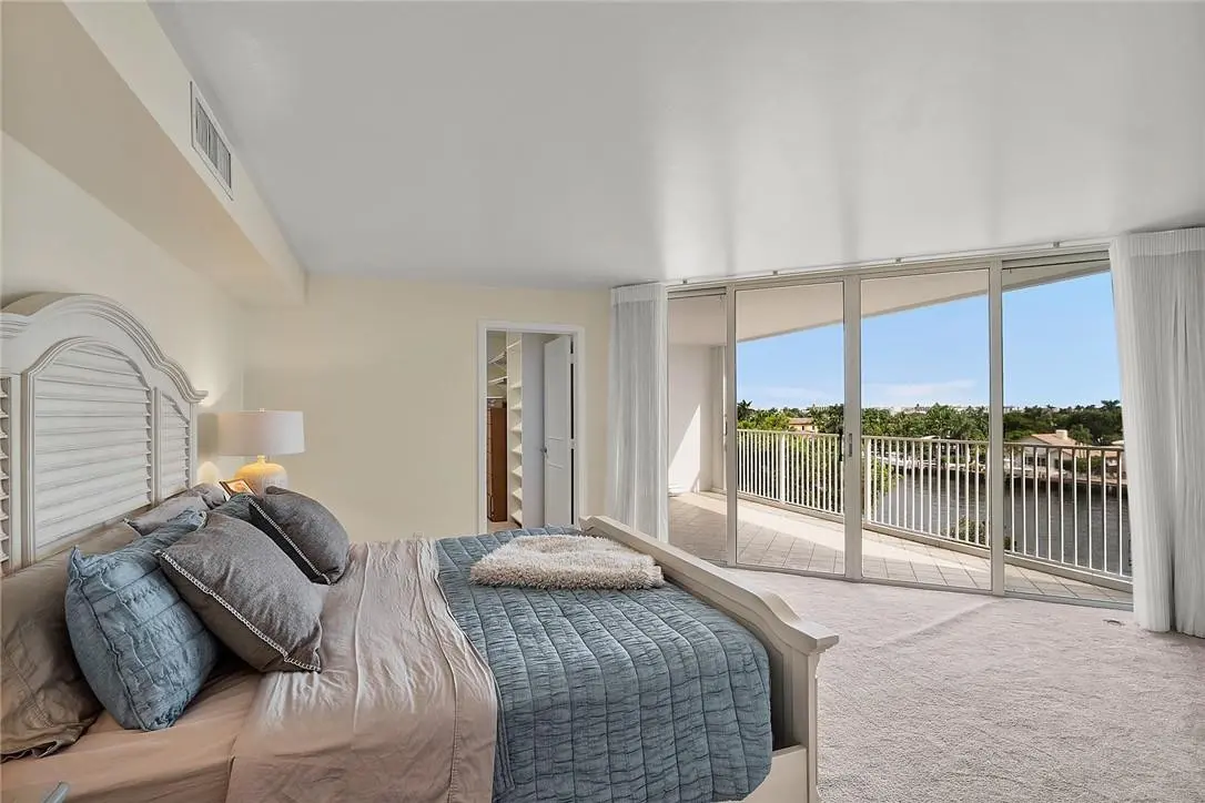 Master Bedroom - spectacular water views at 3100 NE 47th Court 403, Fort Lauderdale