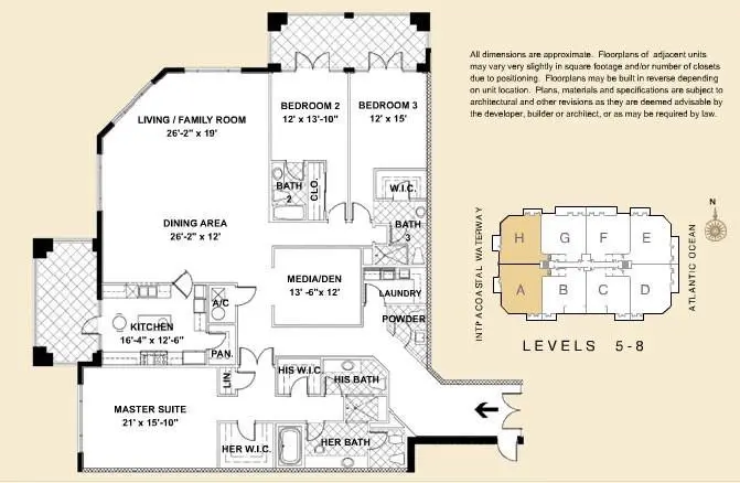 Most desired Bellagio Floorplan!! at 3501 N Ocean Drive 8H, Hollywood
