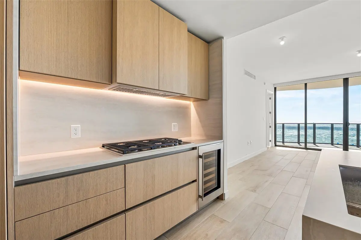 Kitchen with ocean views at 900 N Ocean Boulevard 505, Pompano Beach
