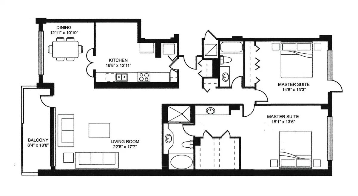 Floor Plan at 4900 N Ocean Boulevard 317, Lauderdale-By-The-Sea
