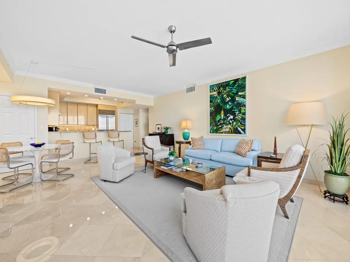Living Room / Dining Room / Kitchen at 100 S Birch Road 1803, Fort Lauderdale