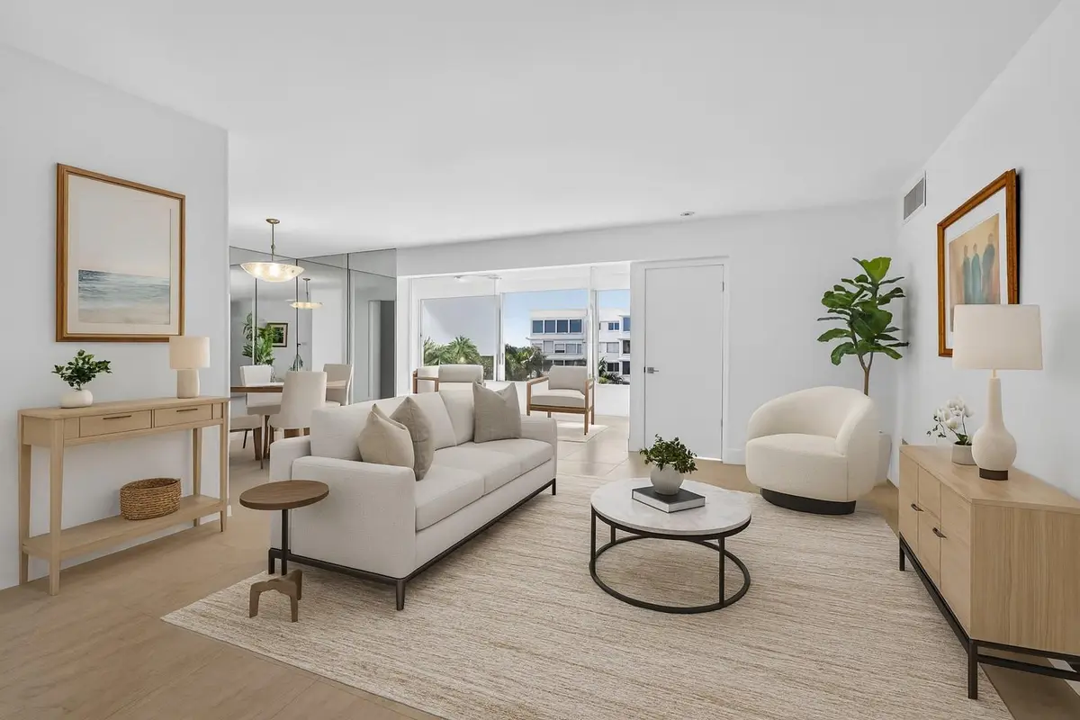 living room*staged photo at 44 Cocoanut Row 507A, Palm Beach