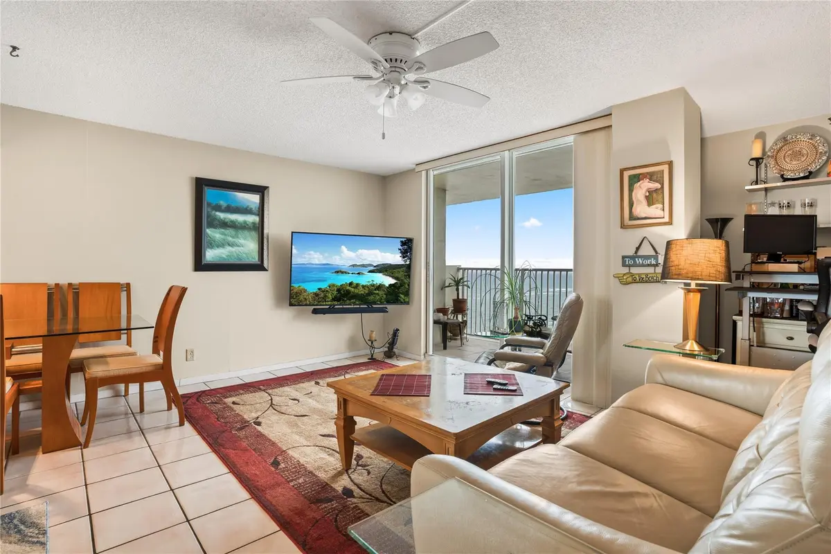Living/dining room with ocean view at 111 Briny Avenue 2708, Pompano Beach
