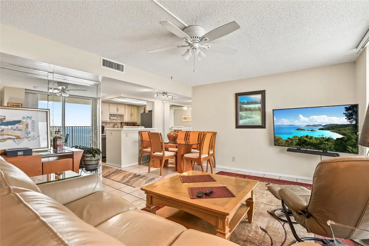 Living/dining room and kitchen at 111 Briny Avenue 2708, Pompano Beach