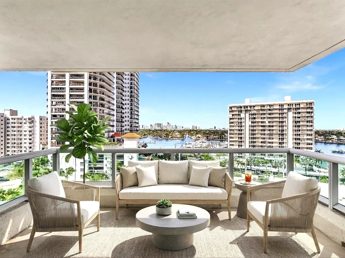 Staged balcony at 101 S Fort Lauderdale Beach Boulevard 906, Fort Lauderdale