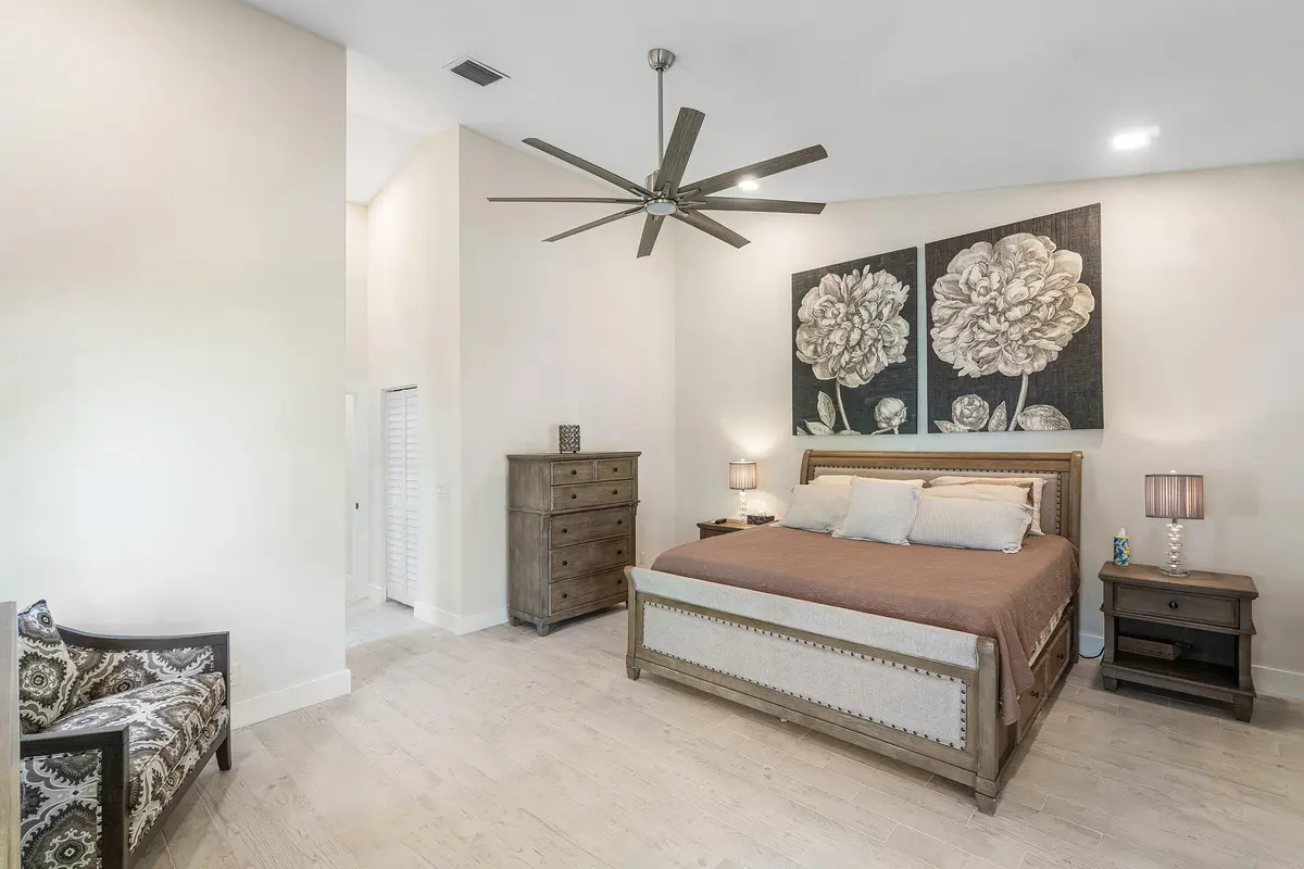 Vaulted Ceilings in Primary Bedroom at 5294 10th Fairway Drive, Delray Beach