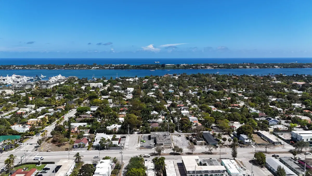 Aerial facing East at 642 35th Street, West Palm Beach