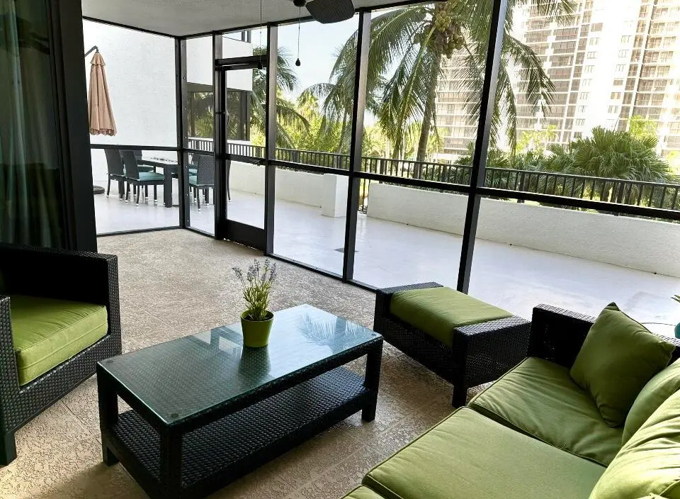 Screened balcony at 3400 S Ocean Boulevard 3l, Highland Beach