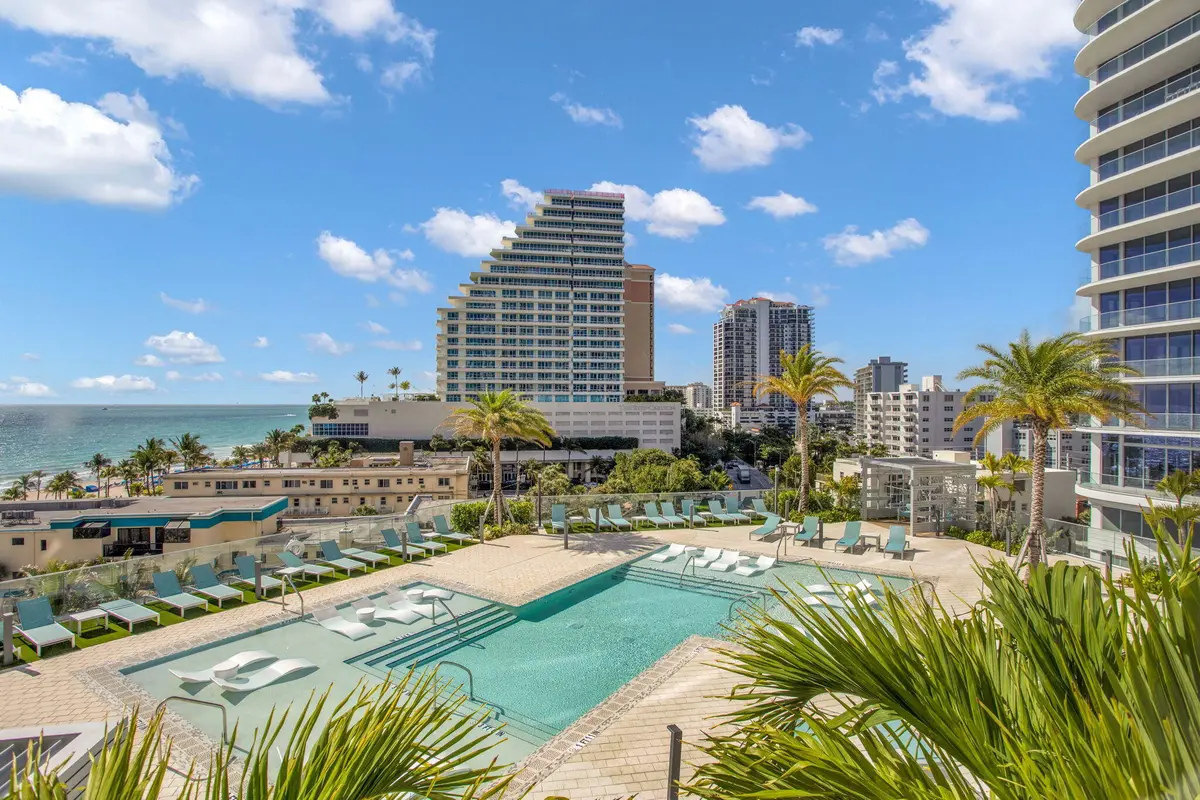 Pool View from Balcony at 151 N Seabreeze Boulevard E-501, Fort Lauderdale