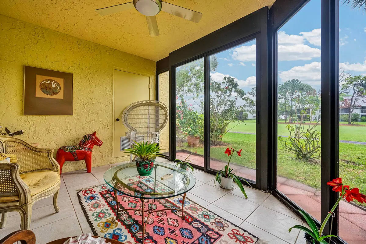 Enclosed Patio with golf course view! at 5315 10th Fairway Drive 2, Delray Beach