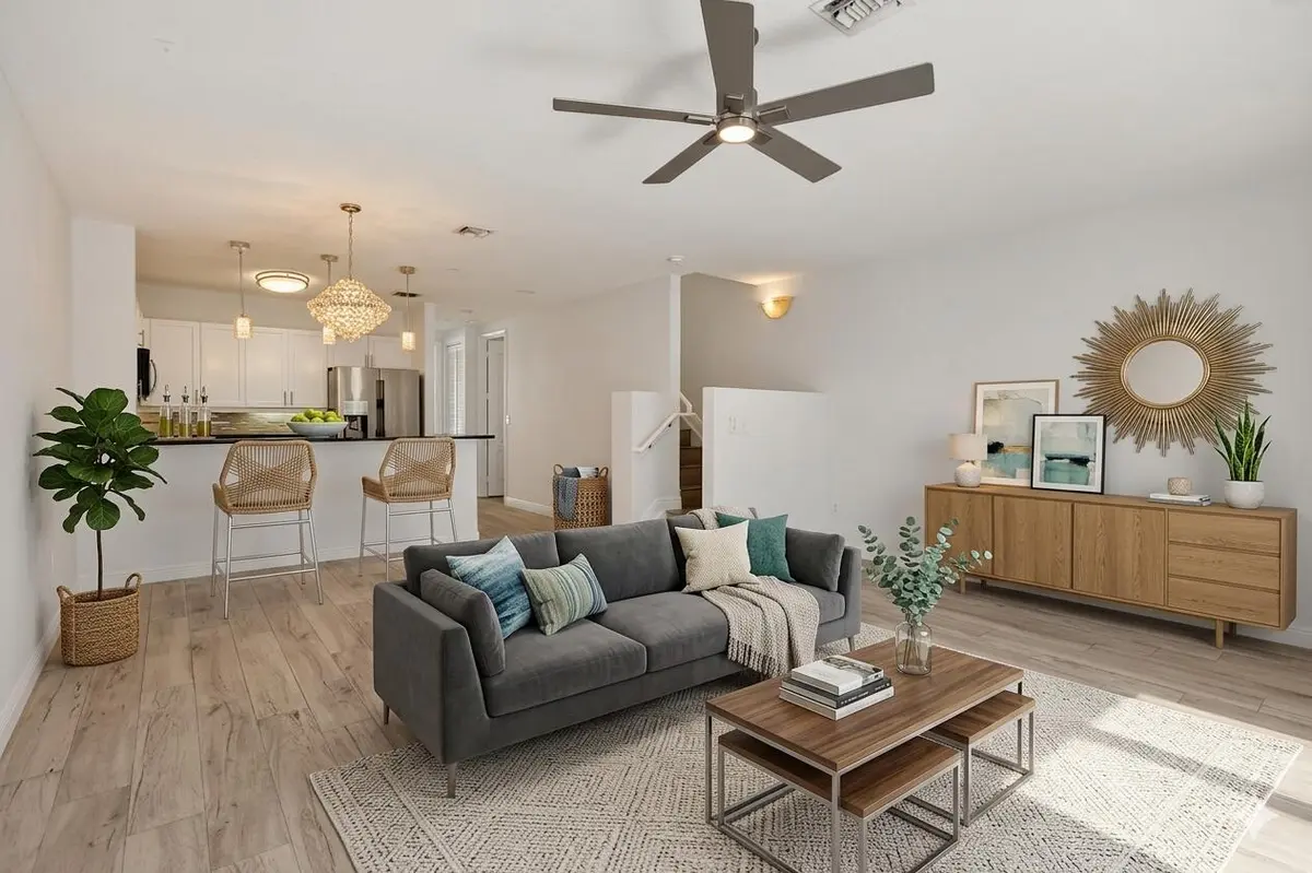 Virtually Staged Living Room at 1301 SW 4th Street 1301, Fort Lauderdale