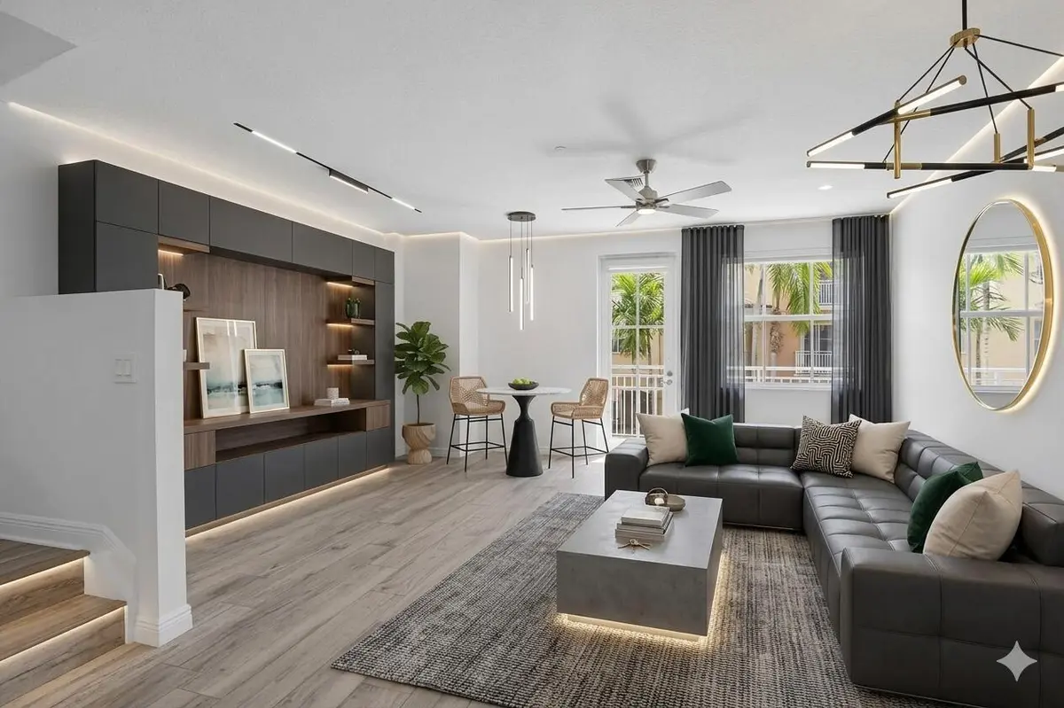 Virtually Staged Living Room at 1301 SW 4th Street 1301, Fort Lauderdale