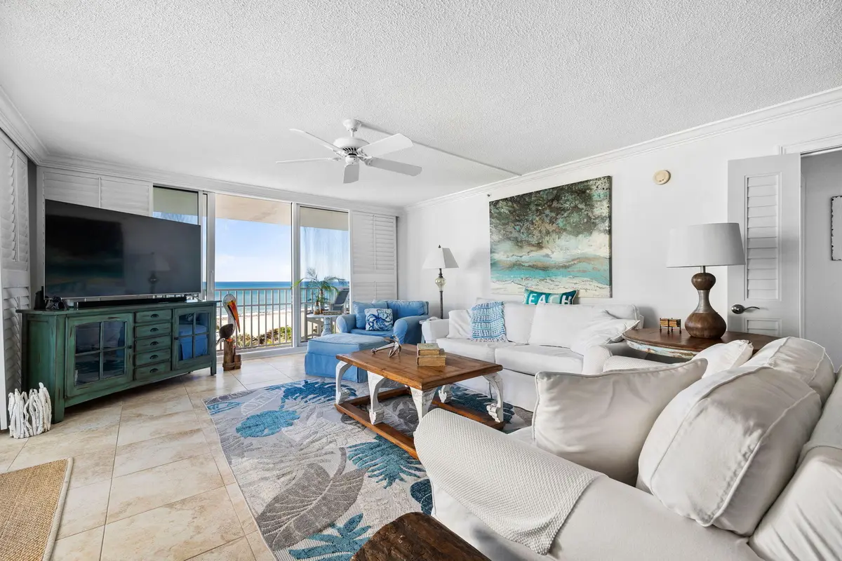 Living room at 375 S Beach Road 802, Tequesta