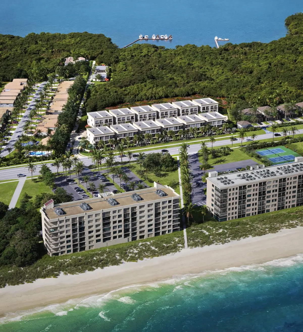 Aerial East to West at 10251 S Ocean Drive H1, Jensen Beach