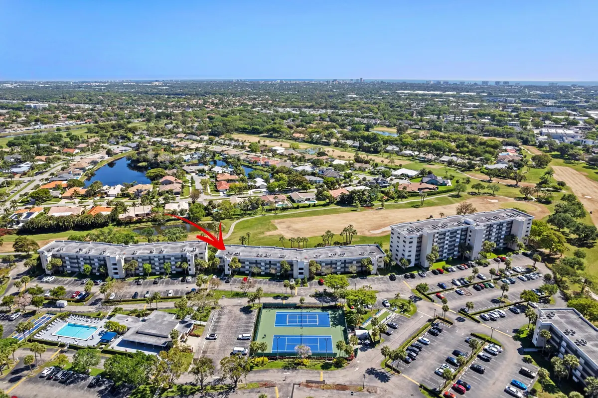 Aerial Neighborhood View at 2420 Deer Creek Country Club Boulevard 310-d, Deerfield Beach