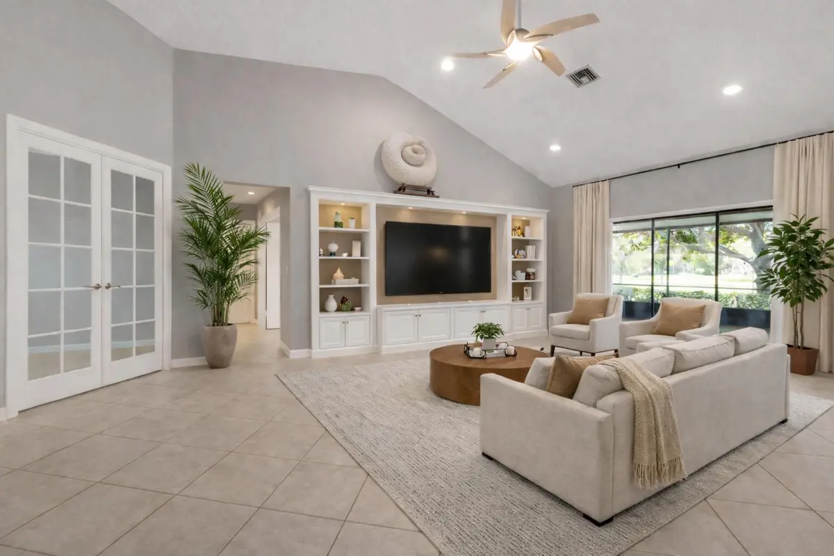 Living Room AI Staged at 9272 Chelsea Drive, Plantation