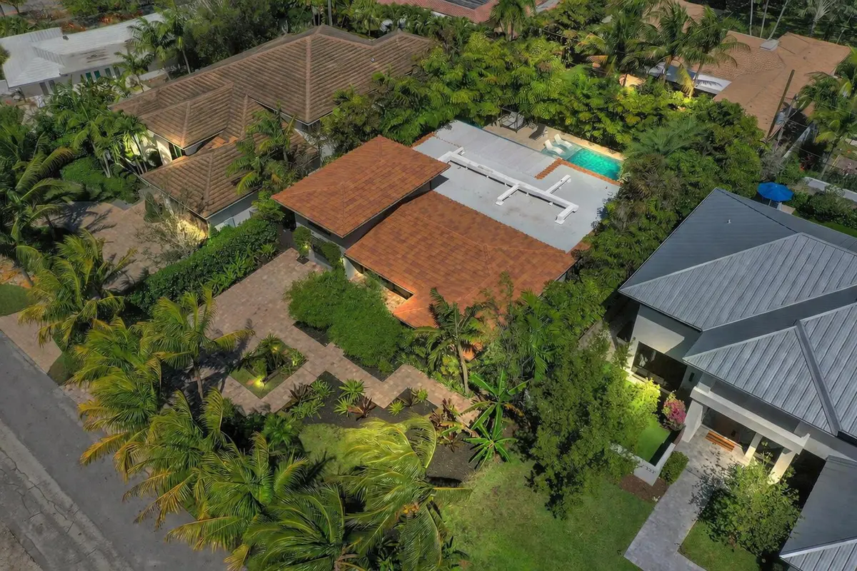aerial night at 2309 NE 12th Court, Fort Lauderdale