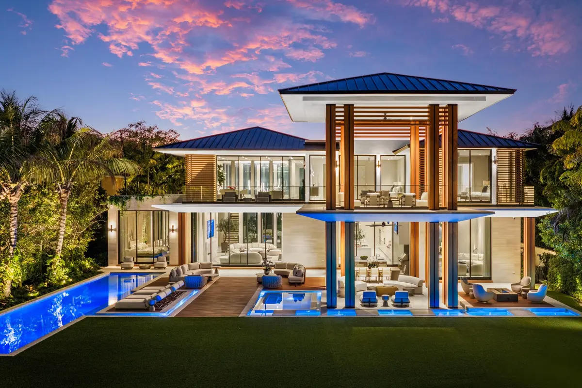 Twilight Aerial 1 at 2415 Casas De Marbella Drive, Palm Beach Gardens
