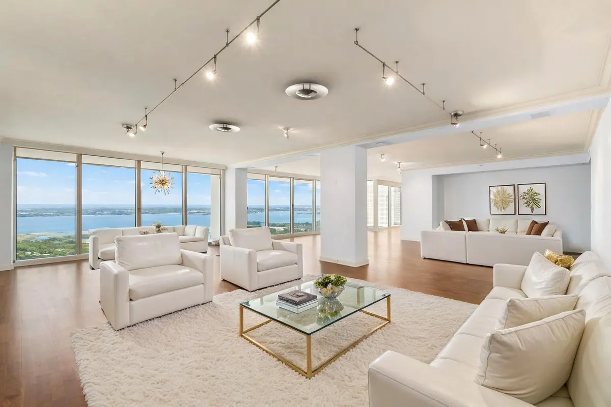 Living Room - Virtually Staged / Edited at 529 S Flagler Drive 12 Gh, West Palm Beach
