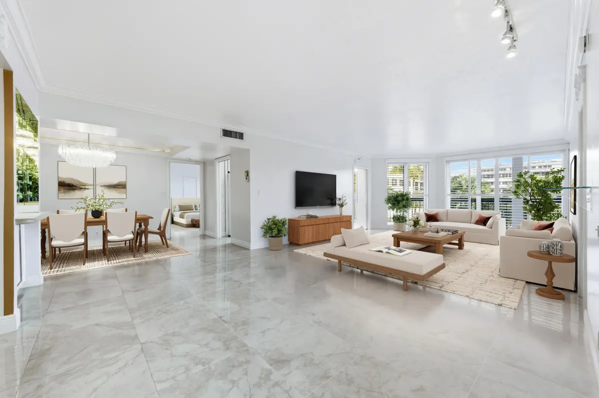 STAGED LIVING ROOM at 2778 S Ocean Boulevard 206s, Palm Beach