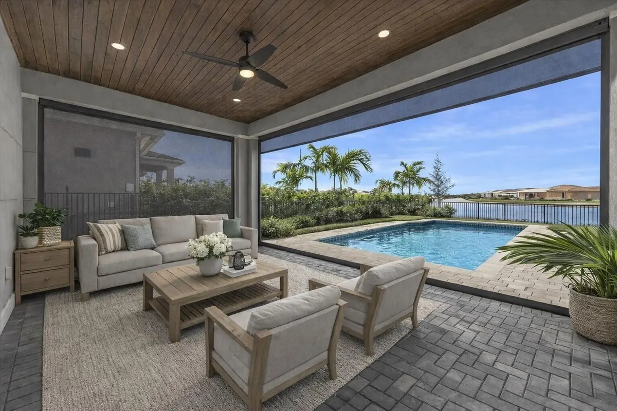 Virtual Patio with Pool at 10161 Timber Creek Way, Palm Beach Gardens