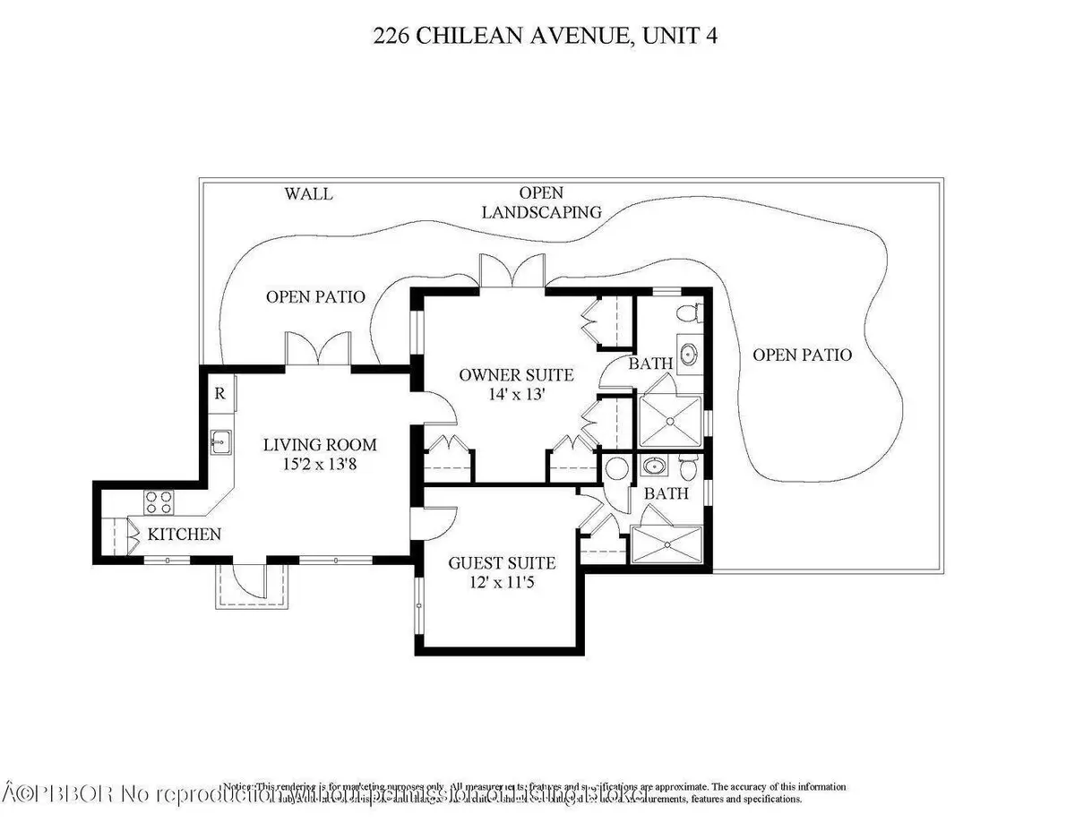 FLOORPLAN at 226 Chilean Avenue 4, Palm Beach