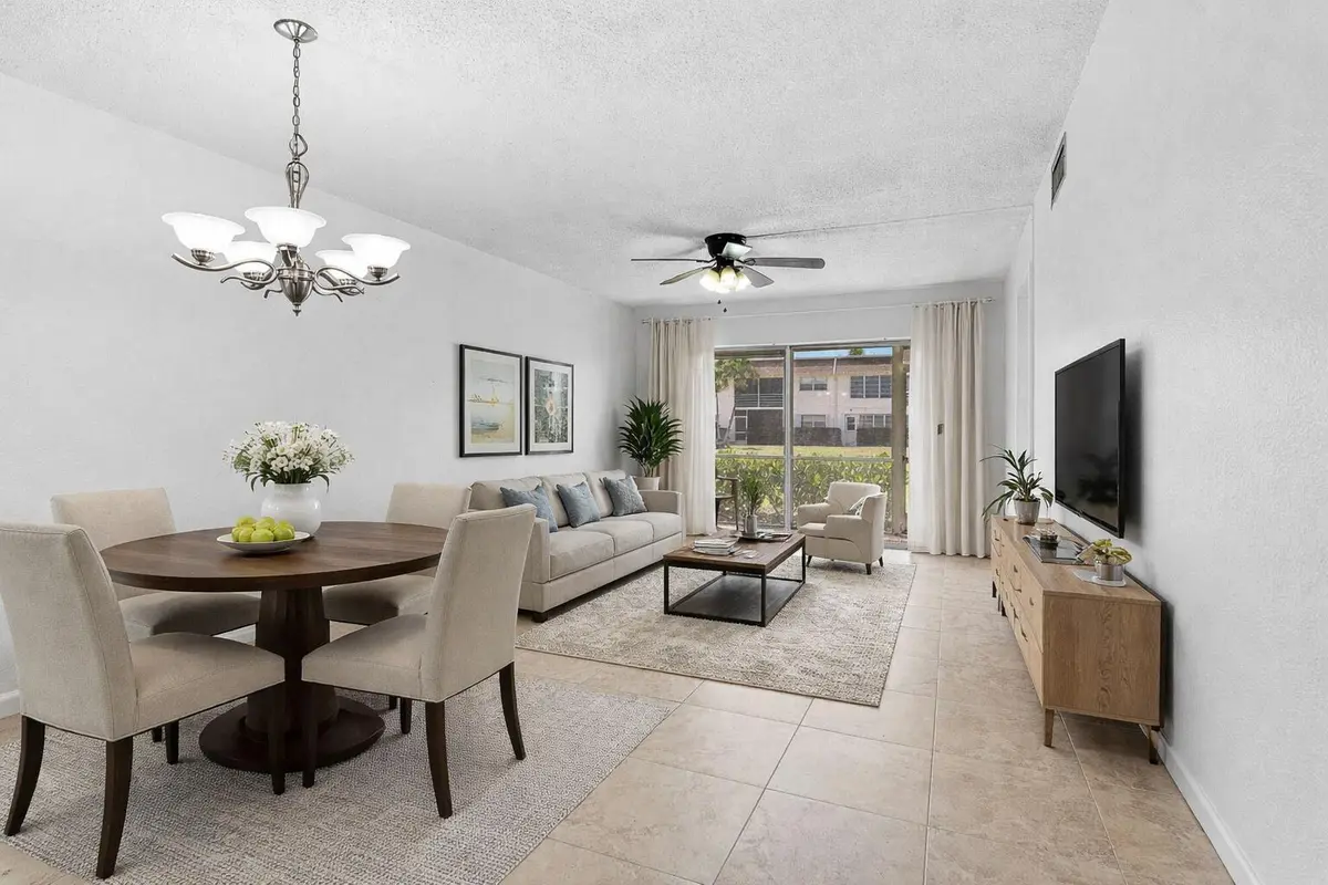 Staged Living Room at 9855 Sandalfoot Boulevard 305, Boca Raton