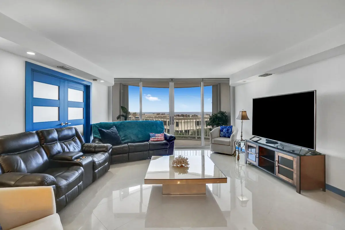 Living Room at 2295 S Ocean Boulevard 619, Palm Beach