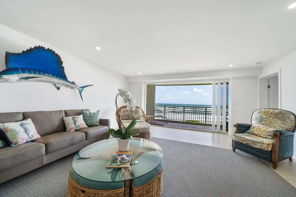 Island House Living Area at 350 S Beach Road 305, Jupiter