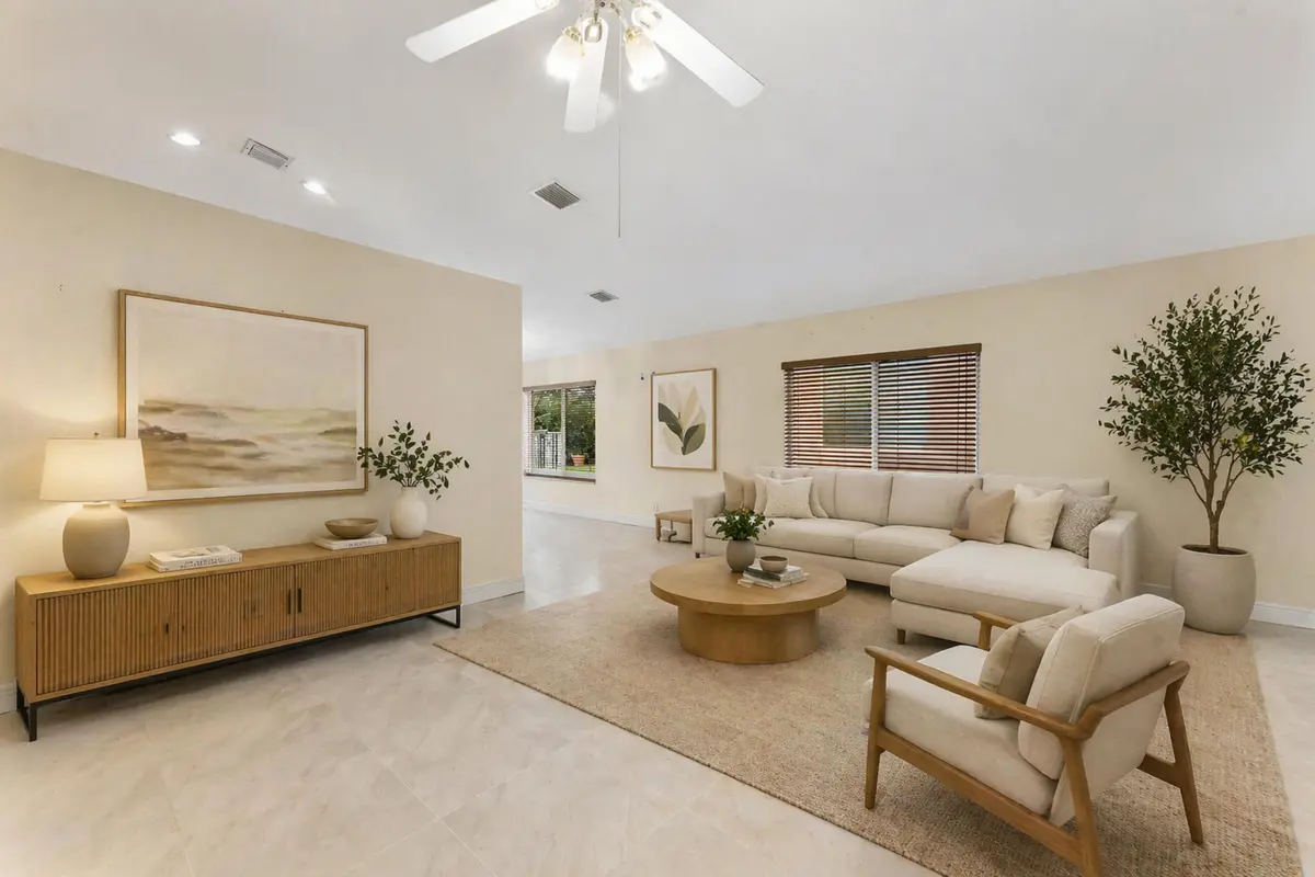 Staged Living Area at 1353 Canary Island Drive, Weston