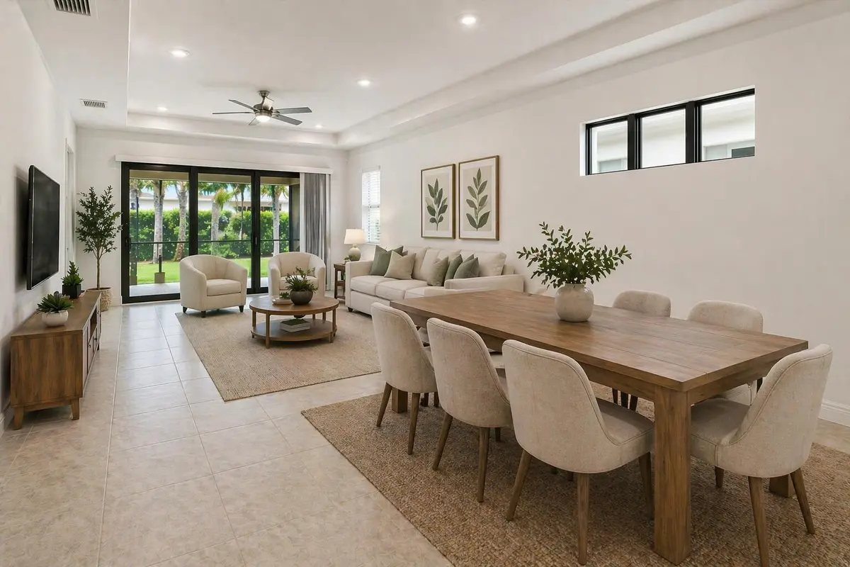 staged din/liv at 5409 Santa Rosa Lane, Westlake
