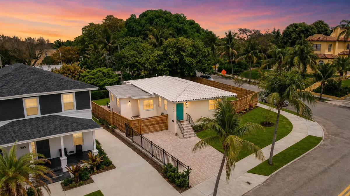 Front Angled Exposure - Dusk - 901 39th at 901 39th Street, West Palm Beach