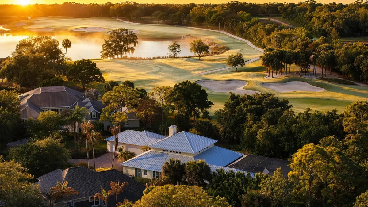 Sunrise Aerial at 230 Oak Hammock Court, Vero Beach