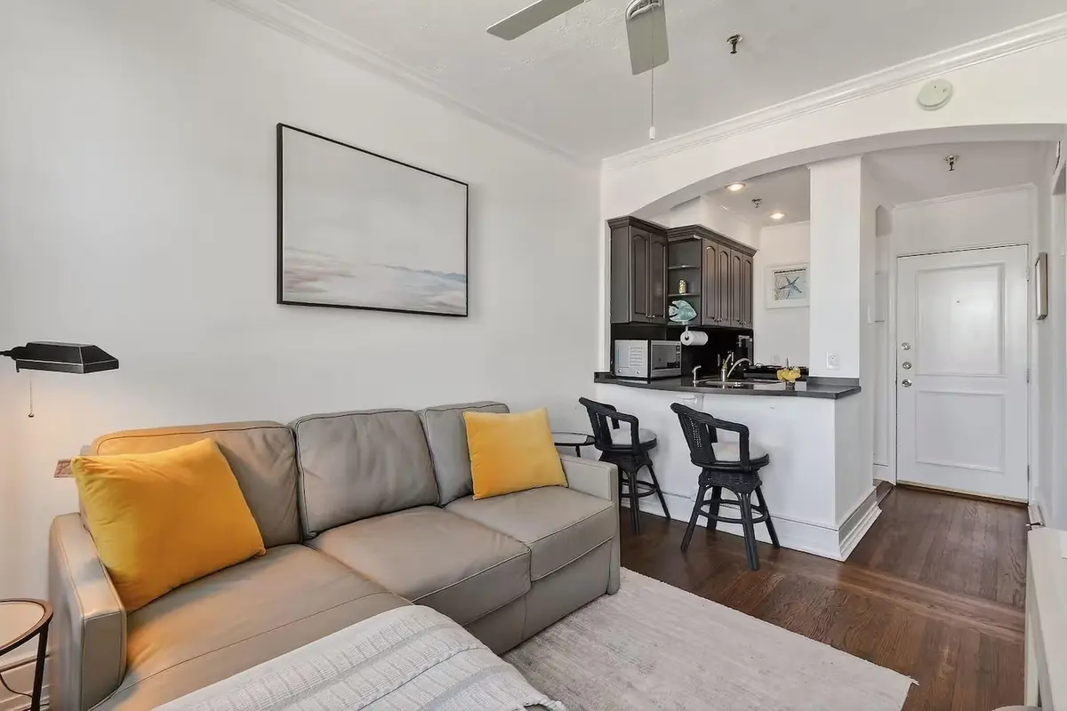 living room and kitchen at 235 Sunrise 3244, Palm Beach